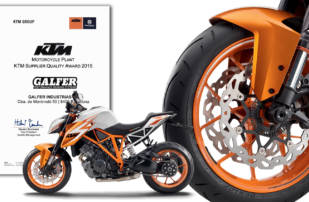 Industrias Galfer, premiada con el “KTM Supplier Quality Award 2015”