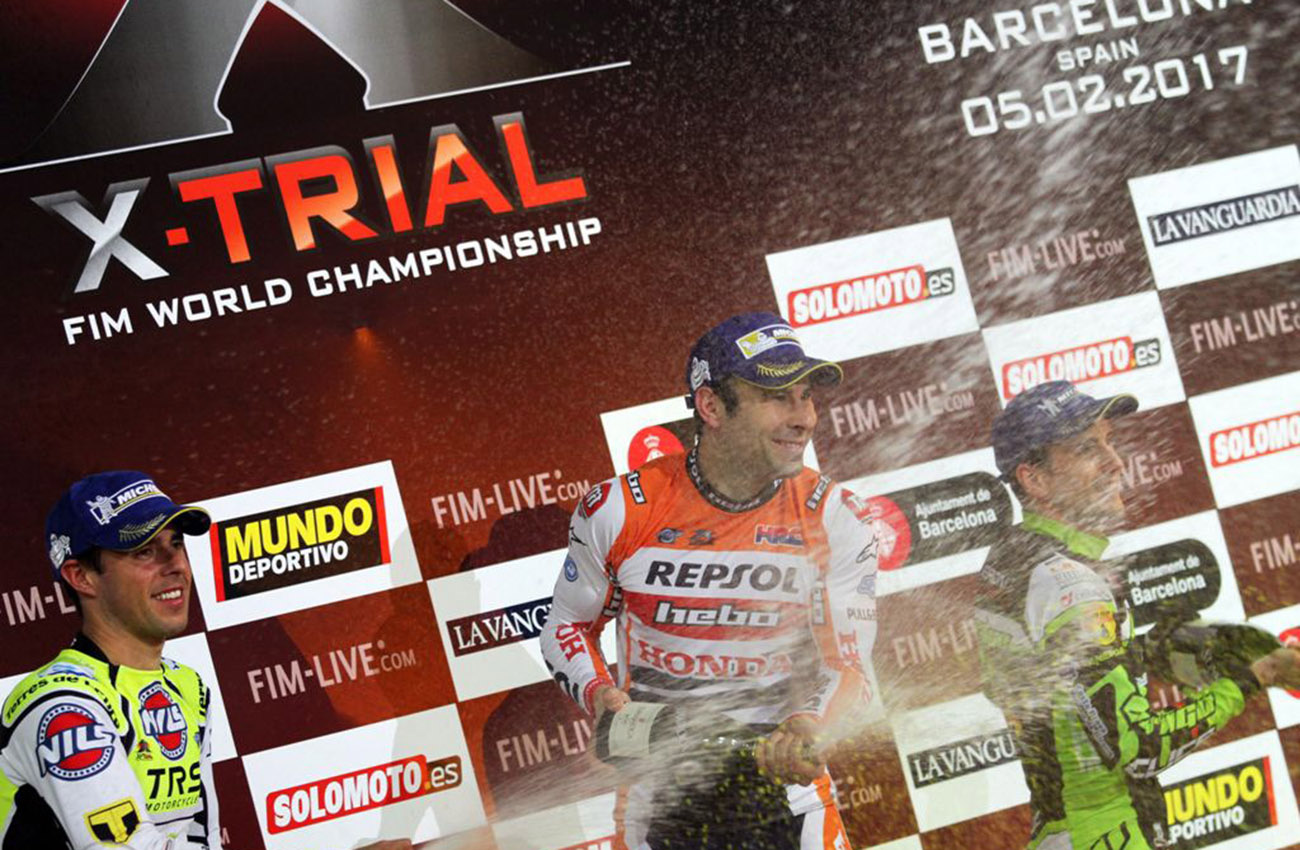 Victoria de Toni Bou en el 40º Trial Indoor Solo Moto de Barcelona