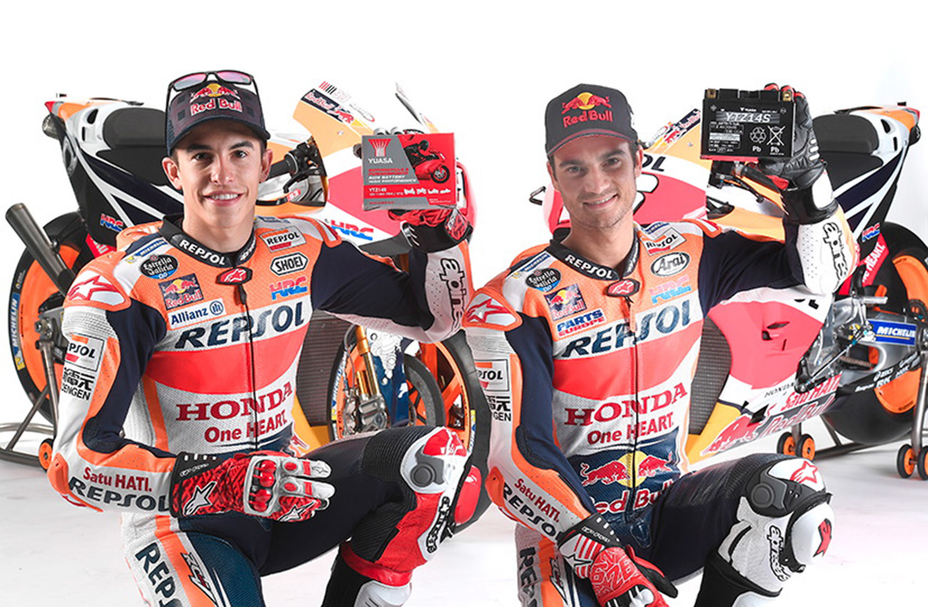 Yuasa patrocina un año más al equipo Repsol Honda Team de motociclismo