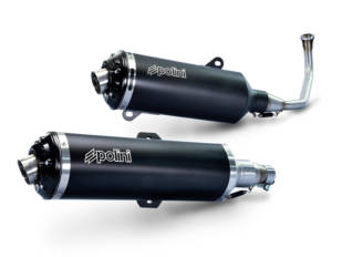 Polini personaliza las Piaggio MP3 500 y Honda SH 125/150 con sus escapes The Black Collection
