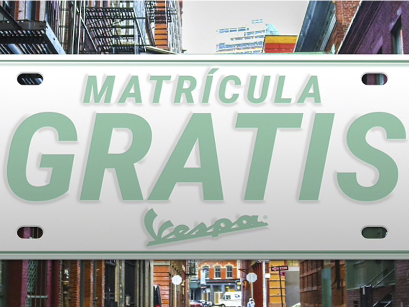 Matrícula gratis si reservas o compras cualquier modelo del Grupo Piaggio antes del 30 de abril