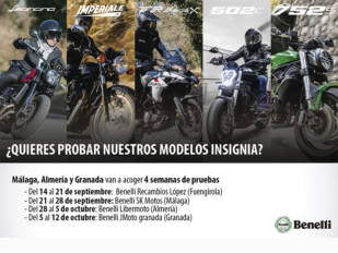 Vuelven los Benelli Days y se celebrarán en las provincias de Málaga, Almería y Granada