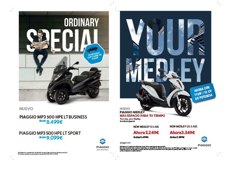 Grupo Piaggio mantiene atractivas promociones para varios de sus modelos