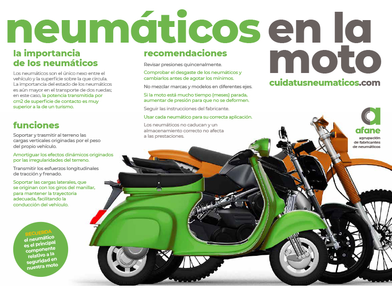 AFANE lanza una campaña para concienciar a los motoristas sobre la importancia de los neumáticos