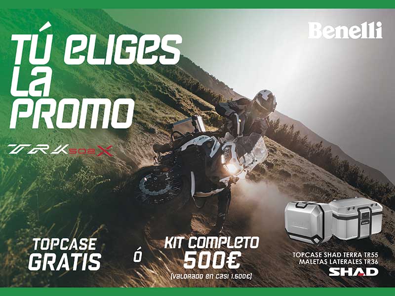 Con la compra de tu moto Benelli TRK 502 tienes baúl Shad gratis