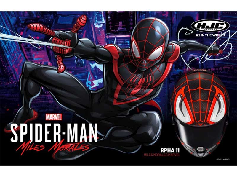 Nueva gráfica de casco de motocicleta de Miles Morales Spider-Man