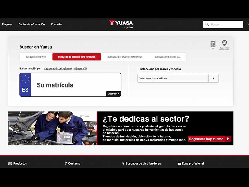 El buscador de baterías de GS Yuasa, ahora más rápido e intuitivo